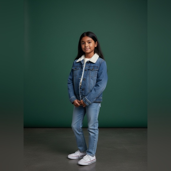 Old Navy Other - Old Navy Blue Jean Jacket with Sherpa Collar